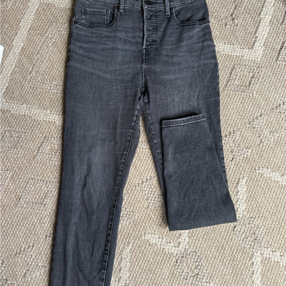 Everlane Black High-Rise Straight Jeans